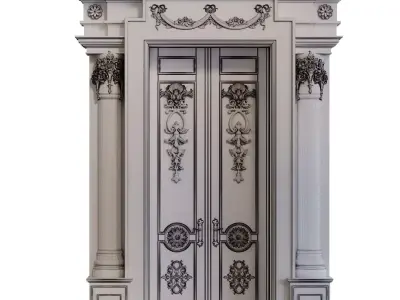 Classic Wood Entrance 934 Low-poly 3D model