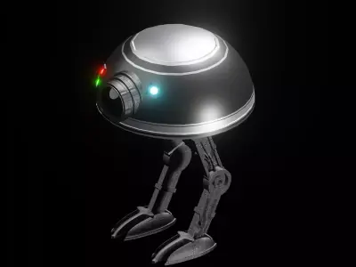 rigged star wars droid bot Low-poly 3D model