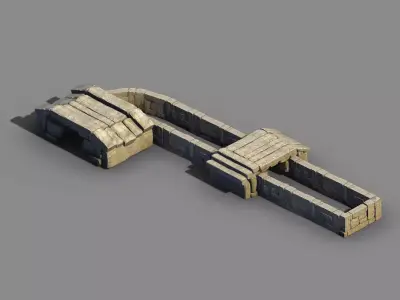 Blacksmith shop - stone ladder 03 3D model