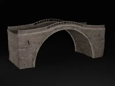 BRIDGE ROMAN GREEK ANCIENT ROAD RAIL TRACK OLD STONE COLLECTION Low-poly 3D model