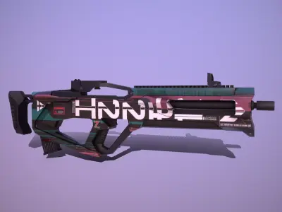 Sci-Fi Weapon Hunter II V2 Low-poly 3D model