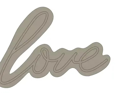 cnc outline for love led light Free 3D print model