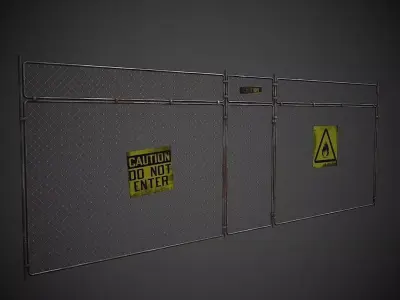 Wire Fence PBR Low Poly Low-poly 3D model