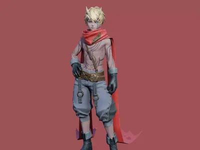 Demon Rebel Stylized 3D Character Model 3D model