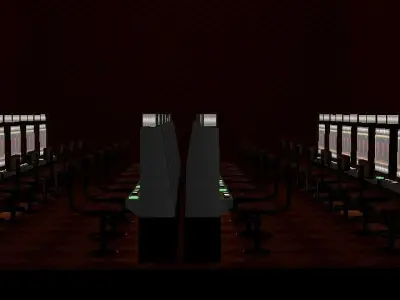 Slot Machine Scene with individual assets Low-poly 3D model