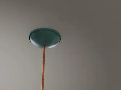 Industrial lamp with an orange cord 3D model