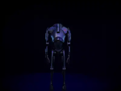 Super Battle Droid 3D Asset - RIGGED - Clone Wars Low-poly 3D model