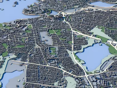 Stavanger City Norway Norwegian Coastal City  3D model