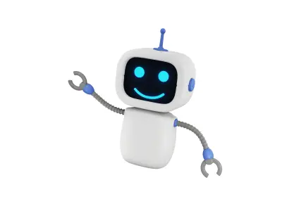 Sweet fly Robot white grey and blue color 3D model