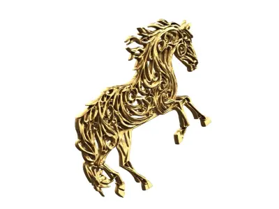 decor set wall panel horse relief mural CNC 08  3D print model purchase