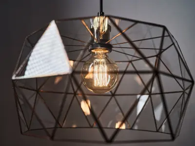 Pendant geometric glass light  Retro Free 3D model