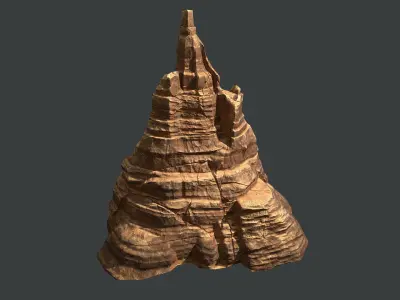 Red Rock Sandstone Pbr 1 Low-poly 3D model