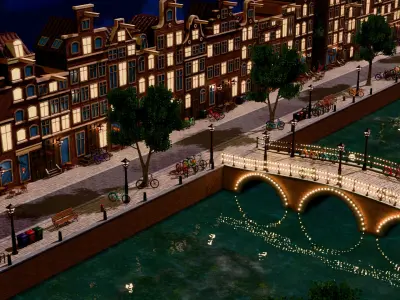 Amsterdam Street Low-poly 3D model