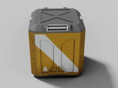 Sci fi Box Game Ready PBR Textures Low-poly 3D model Low-poly 3D model