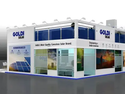 12mtr x 12mtr expo stall 4side open Exhibition Stand Design Low-poly 3D model