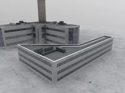 LIMC Control Tower Low-poly 3D model