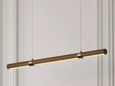 Linear Wood LED Pendant 3D model