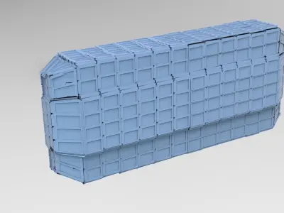 Cyberpunk Tower Grid window Block 2 3D model