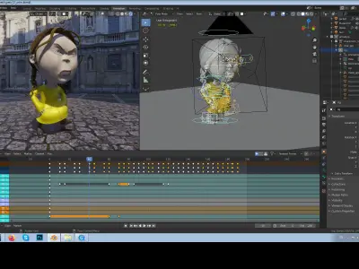 Greta girl in orange dress 3D model