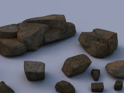 Rock Pack Low-poly 3D model purchase