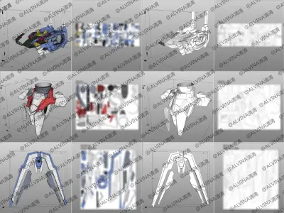 GUNDAM AERIAL Armor - DIY Cosplay Pepakura Foam Template Low-poly 3D model