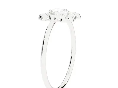 Light Minimalist Diamond Ring 3D print model 7