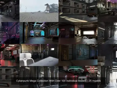 Cyberpunk Mega Collection With Over 100 Individual Models 3D Model Pack