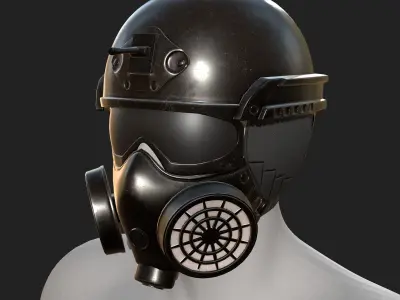 Helmet scifi space millitary fantasy human combat armor Low-poly 3D model