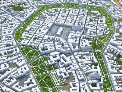 Krakow City Poland Low-poly 3D model