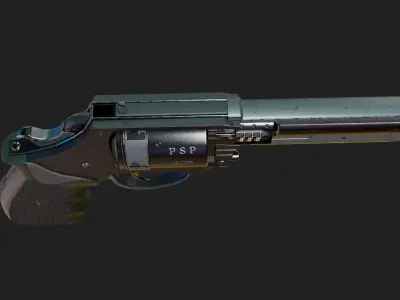 Revolver Sci-fi Gameready Low-poly 3D model