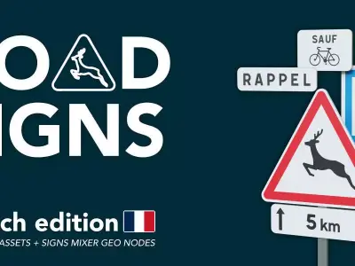 Road Signs - French Edition 3D model