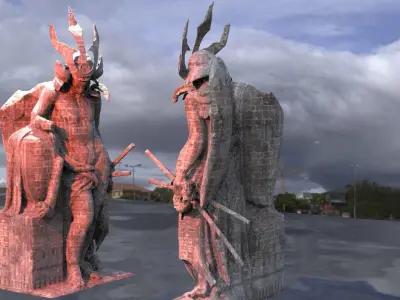 Samurai Tengu Warrior mirrored 3D 3D model