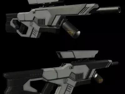 Sci Fi Rifle Low-poly 3D model order