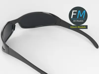 Sunglasses wrap around 3D model