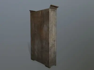 Cupboard 6 old wooden cabinet Low-poly 3D model