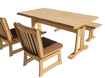 Dining set 4 seat 3D model