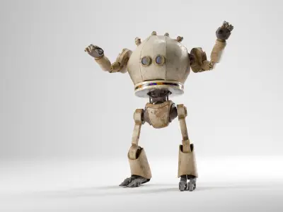 RETRO-TRON ROBOT Low-poly 3D model