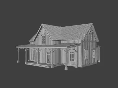 Classic Countryside Wooden House 3D print model