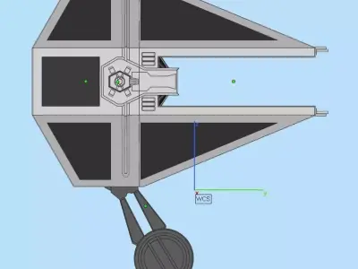 TIE INTERCEPTOR STAR WARS  3D print model
