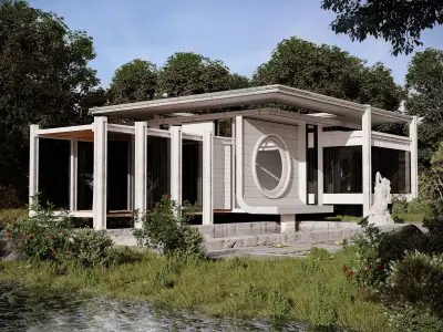 Casa Blanca Exterior Scene 3D model