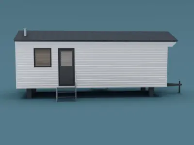 Mobile home trailer house Low-poly 3D model