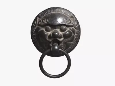 Chinese animal head door knocker PBR 3D model