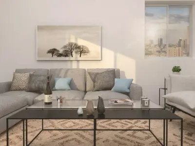 Fully equipped modern living room 3D model