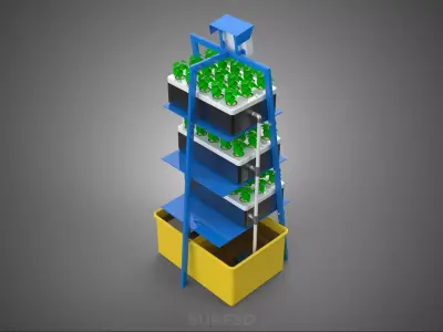 SMART HOME IOT NFT HYDROPONIC PLANT FARM CULTIVATION MONITORING 3D model