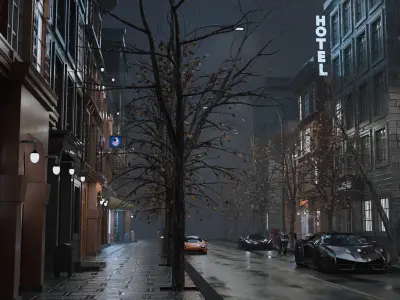 3D Industrial City Block- City Street 3D model