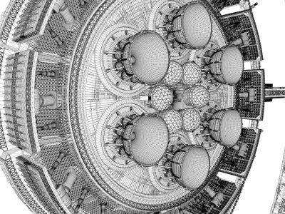 High Detail Orbital Centrifuge Station - C4D Octane 3D model