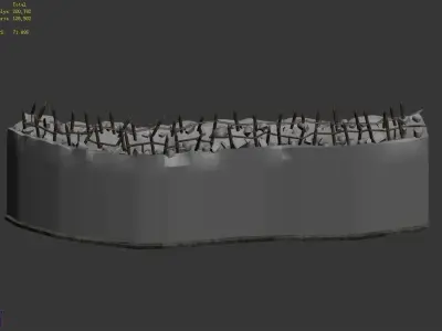 Game Desert - Building - City Wall 01 3D model