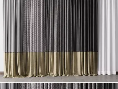 Hadi gray gold Curtains 34 Soft curtains and linen and silk  3D model