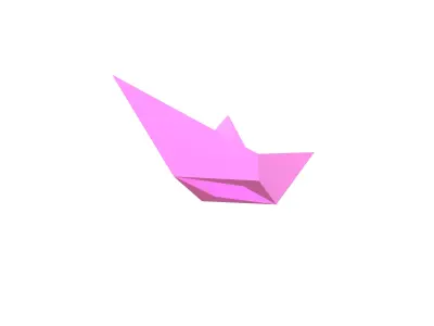 Paper Boat v1 013 Low-poly 3D model
