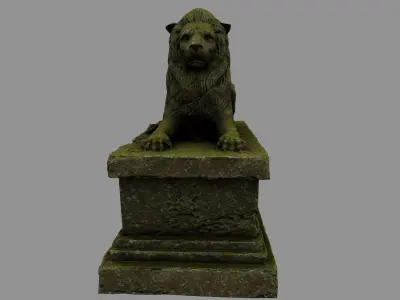 Lion Statue 27 Low-poly 3D model